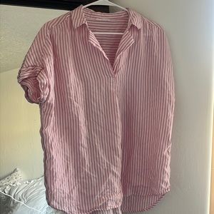 baby pink and white striped top